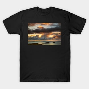 Worms Head and Rhossili Bay from Rhossili Down, Gower, Wales T-Shirt